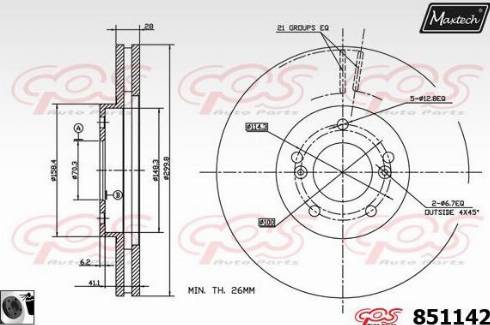 Maxtech 851142.0060 - Brake Disc autospares.lv