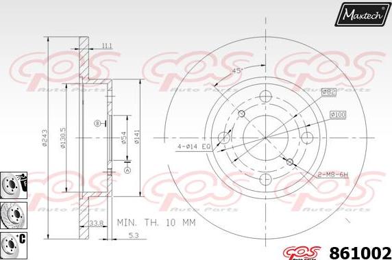 Maxtech 865210 - Brake Disc autospares.lv