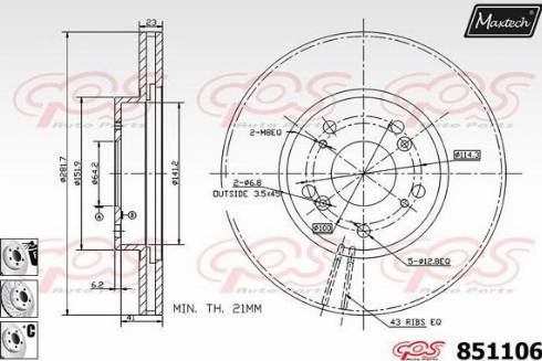 Maxtech 851106.6880 - Brake Disc autospares.lv