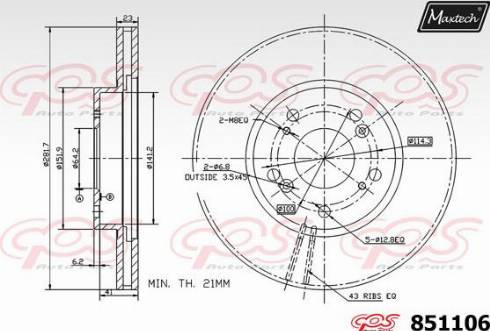 Maxtech 851106.0000 - Brake Disc autospares.lv