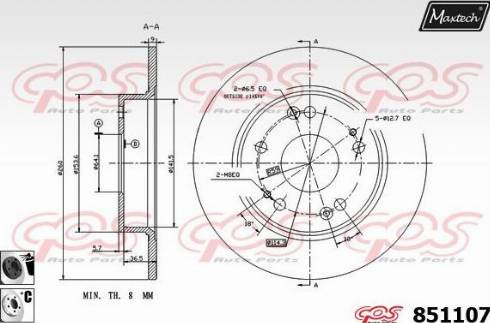 Maxtech 851107.6060 - Brake Disc autospares.lv