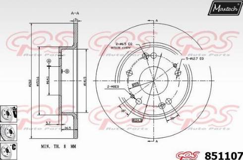 Maxtech 851107.6880 - Brake Disc autospares.lv