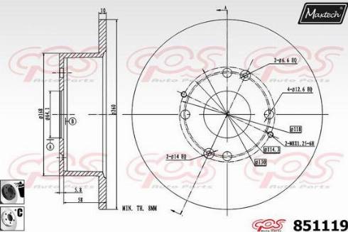 Maxtech 851119.6060 - Brake Disc autospares.lv