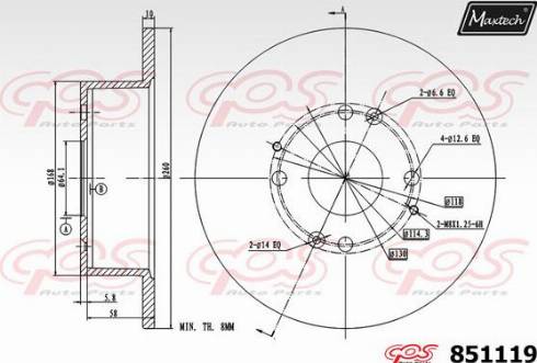 Maxtech 851119.0000 - Brake Disc autospares.lv