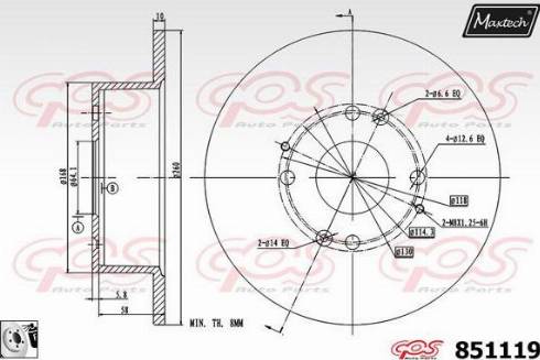 Maxtech 851119.0080 - Brake Disc autospares.lv