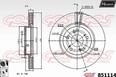 Maxtech 851114.6060 - Brake Disc autospares.lv