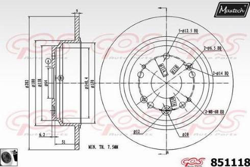 Maxtech 851118.0060 - Brake Disc autospares.lv