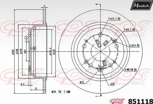 Maxtech 851118.0000 - Brake Disc autospares.lv