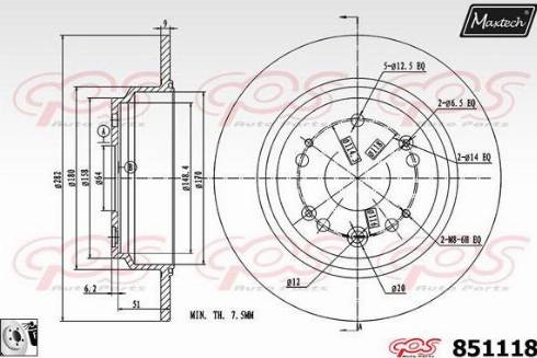 Maxtech 851118.0080 - Brake Disc autospares.lv