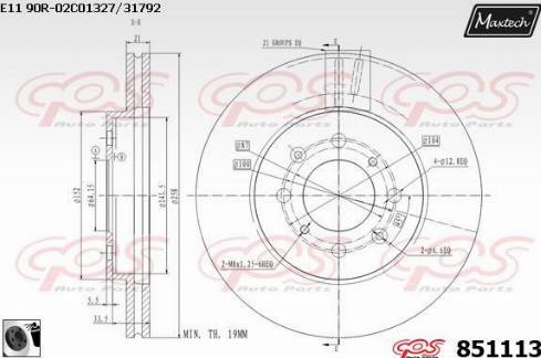 Maxtech 851113.0060 - Brake Disc autospares.lv