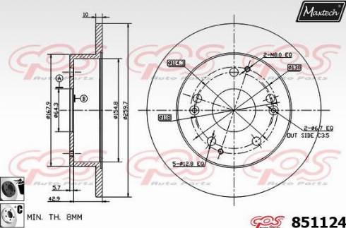 Maxtech 851124.6060 - Brake Disc autospares.lv