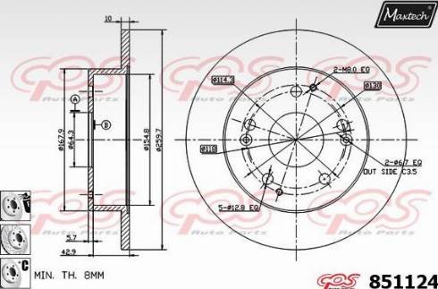 Maxtech 851124.6880 - Brake Disc autospares.lv