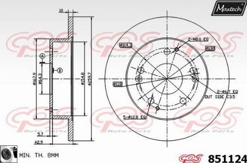 Maxtech 851124.0060 - Brake Disc autospares.lv