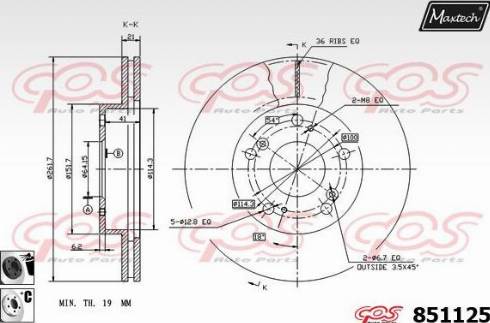 Maxtech 851125.6060 - Brake Disc autospares.lv