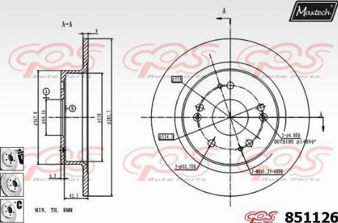 Maxtech 851126.6980 - Brake Disc autospares.lv