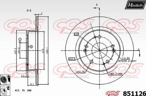 Maxtech 851126.6060 - Brake Disc autospares.lv