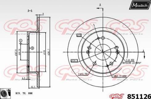 Maxtech 851126.0060 - Brake Disc autospares.lv