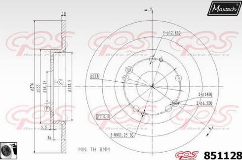 Maxtech 851128.0060 - Brake Disc autospares.lv