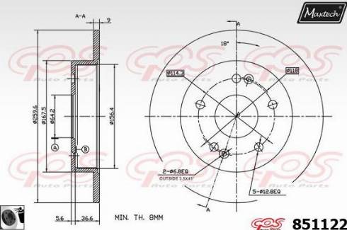 Maxtech 851122.0060 - Brake Disc autospares.lv