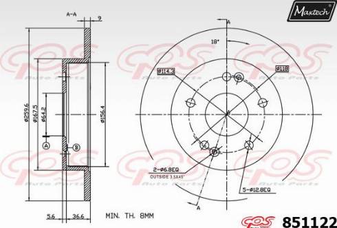 Maxtech 851122.0000 - Brake Disc autospares.lv