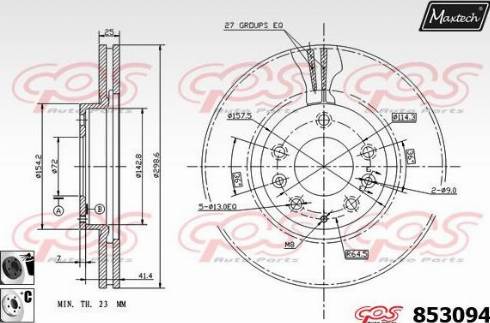 Maxtech 853094.6060 - Brake Disc autospares.lv