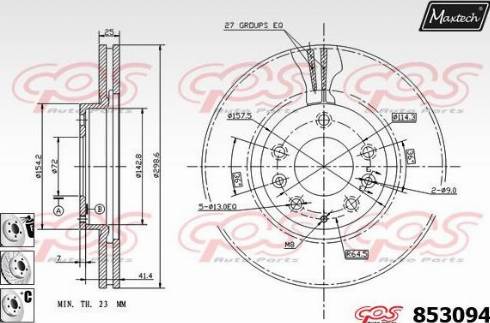 Maxtech 853094.6880 - Brake Disc autospares.lv