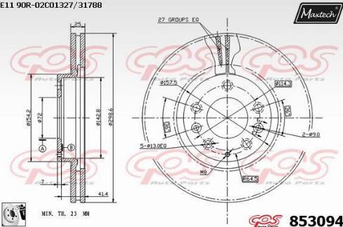 Maxtech 853094.0080 - Brake Disc autospares.lv