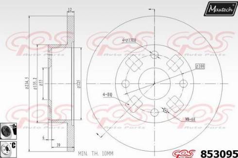 Maxtech 853095.6060 - Brake Disc autospares.lv