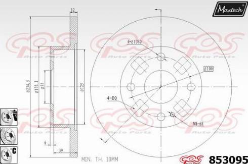 Maxtech 853095.6980 - Brake Disc autospares.lv