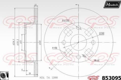 Maxtech 853095.0060 - Brake Disc autospares.lv