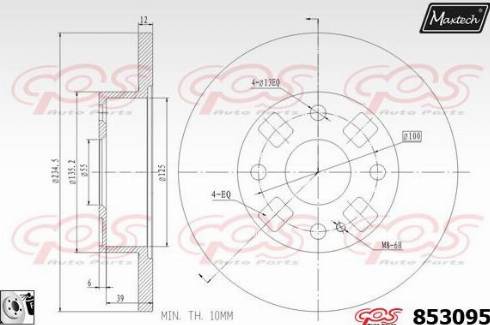 Maxtech 853095.0080 - Brake Disc autospares.lv