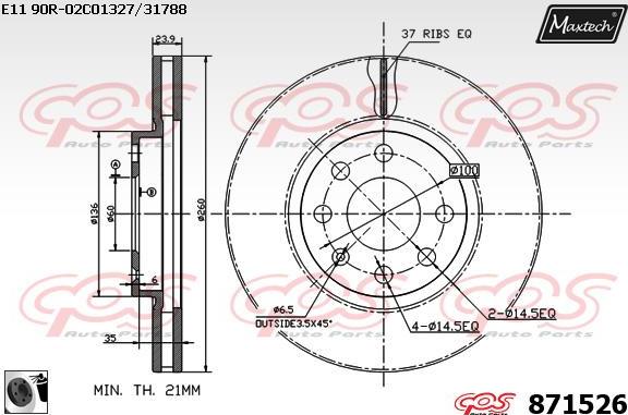 Maxtech 853095 - Brake Disc autospares.lv