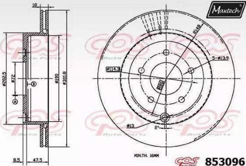 Maxtech 853096.6880 - Brake Disc autospares.lv