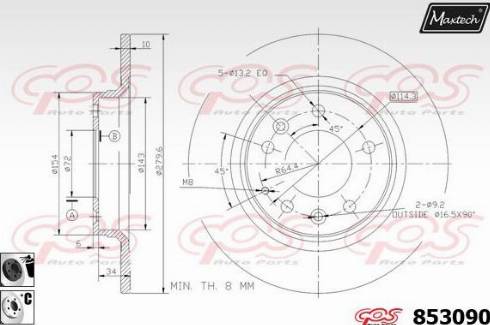 Maxtech 853090.6060 - Brake Disc autospares.lv