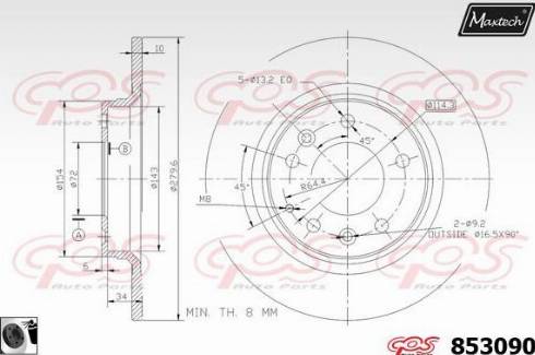 Maxtech 853090.0060 - Brake Disc autospares.lv