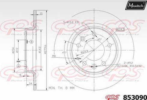 Maxtech 853090.0000 - Brake Disc autospares.lv