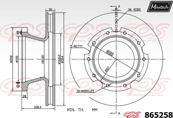 Maxtech 853090 - Brake Disc autospares.lv