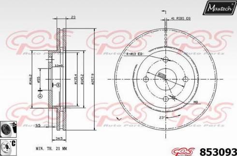 Maxtech 853093.6060 - Brake Disc autospares.lv