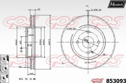 Maxtech 853093.6880 - Brake Disc autospares.lv