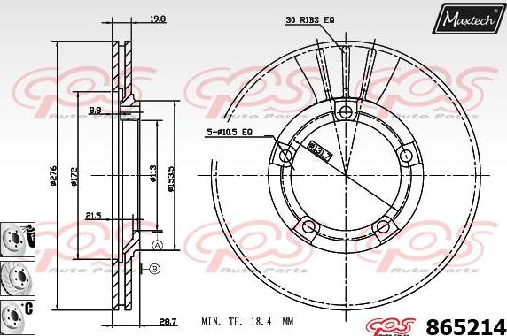 Maxtech 873041 - Brake Disc autospares.lv