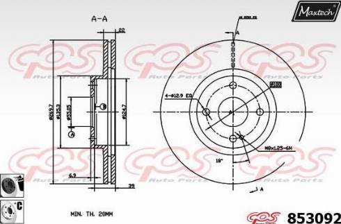 Maxtech 853092.6060 - Brake Disc autospares.lv