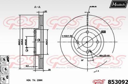 Maxtech 853092.6880 - Brake Disc autospares.lv