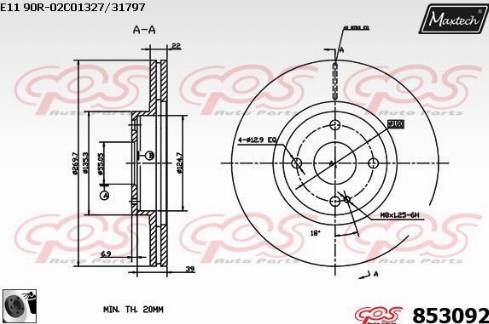 Maxtech 853092.0060 - Brake Disc autospares.lv