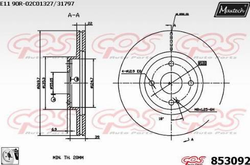 Maxtech 853092.0080 - Brake Disc autospares.lv