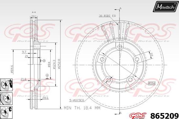 Maxtech 861117 - Brake Disc autospares.lv