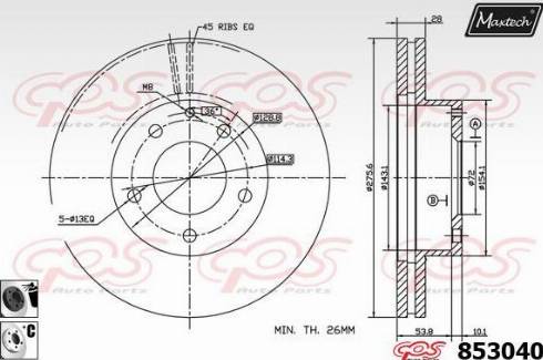 Maxtech 853040.6060 - Brake Disc autospares.lv