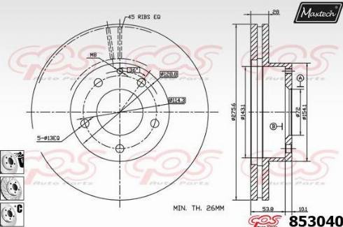 Maxtech 853040.6880 - Brake Disc autospares.lv