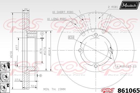 Maxtech 873013 - Brake Disc autospares.lv