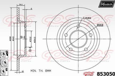 Maxtech 853050.6980 - Brake Disc autospares.lv