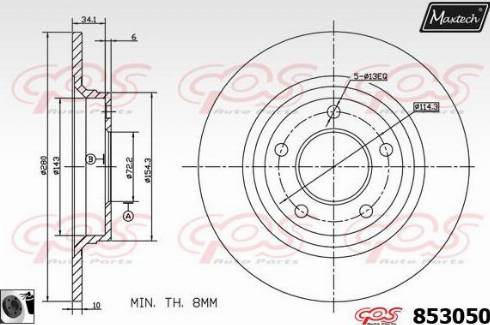 Maxtech 853050.0060 - Brake Disc autospares.lv